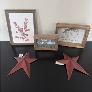 Rustic Holiday Sign Decor Set